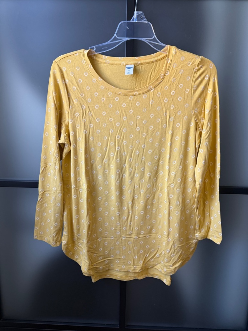 Old Navy Mustard Yellow & White Long Sleeve Tee